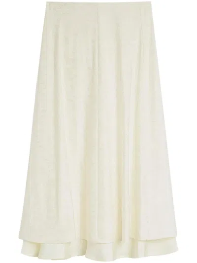 Jil Sander Women's Falda Bordado Flores Crudo | Size De38 | J03ma0226j20297104 In White