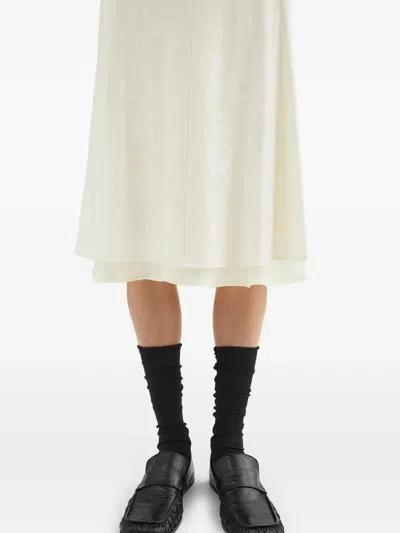 Jil Sander Women's Falda Bordado Flores Crudo | Size De38 | J03ma0226j20297104 In White