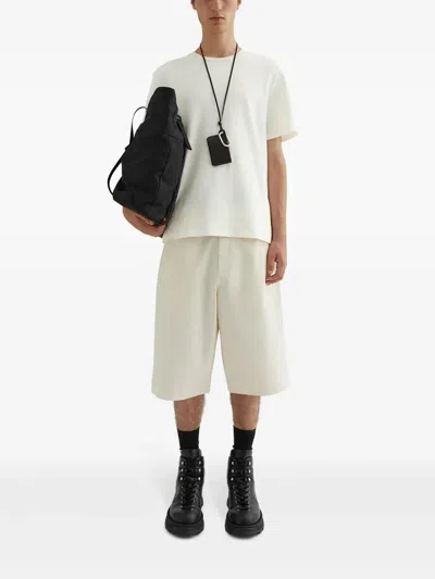 Jil Sander H Camiseta Parche Espalda Crudo In White