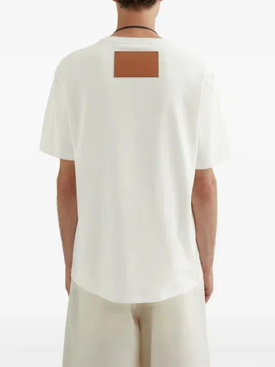 Jil Sander H Camiseta Parche Espalda Crudo In White