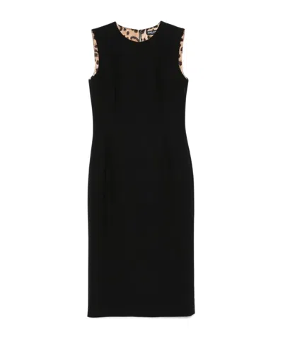 Dolce & Gabbana Sleeveless Sheath Midi Dress Clothing In Black