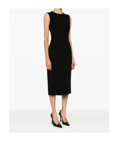 Dolce & Gabbana Sleeveless Sheath Midi Dress Clothing In Black