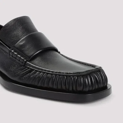 Jil Sander Leather Loafers In Black