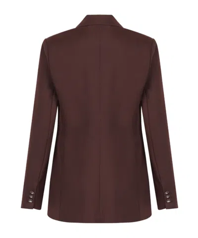 Elisabetta Franchi Double-breasted Buttoned Blazer In Brown