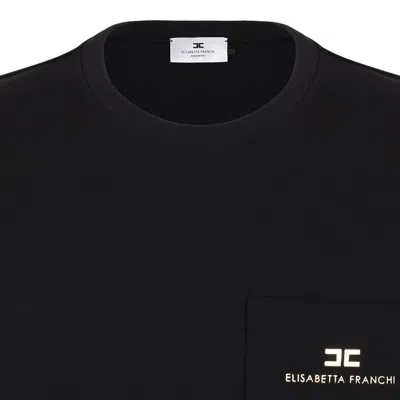 Elisabetta Franchi Logo-plaque Pocket Top In Black
