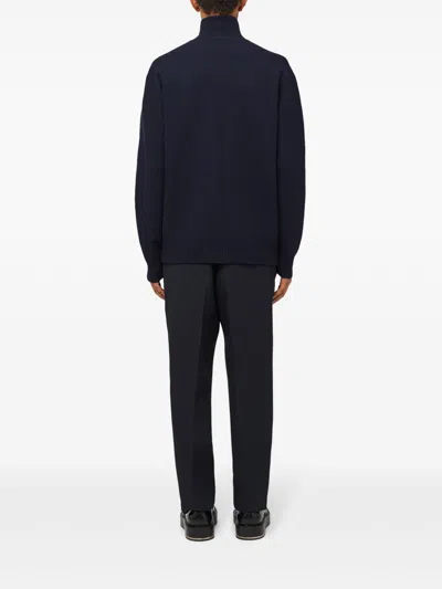 Jil Sander Midnight Blue Wool Sweater In Blue
