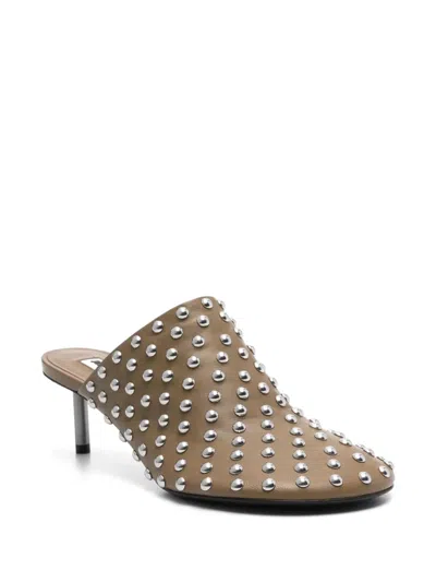 Jil Sander Mule Tachuelas-tacon Metal Verde