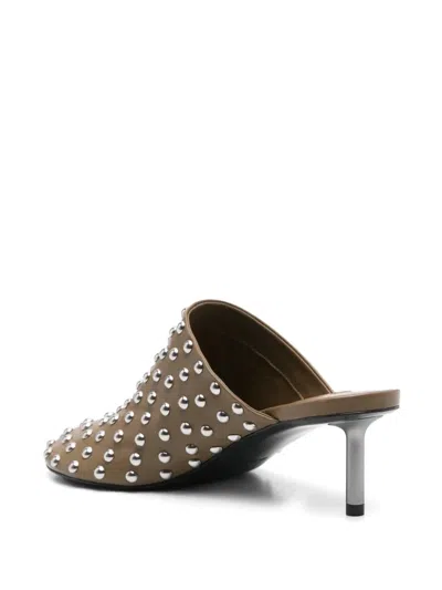 Jil Sander Mule Tachuelas-tacon Metal Verde