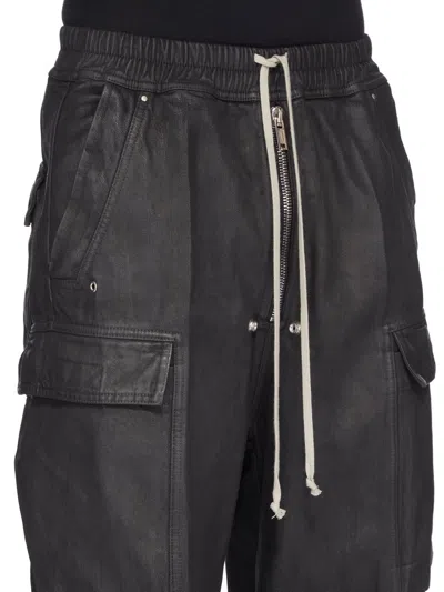 Rick Owens Drkshdw Drawstring Elastic Waist Casual Pants In Black