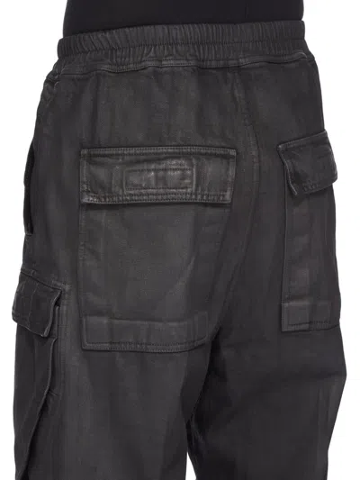 Rick Owens Drkshdw Drawstring Elastic Waist Casual Pants In Black