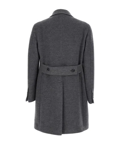 Tagliatore Grey Double Breasted Wool Coat