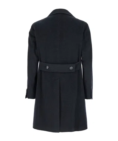 Tagliatore 'arden' Blue Long Double-breasted Coat