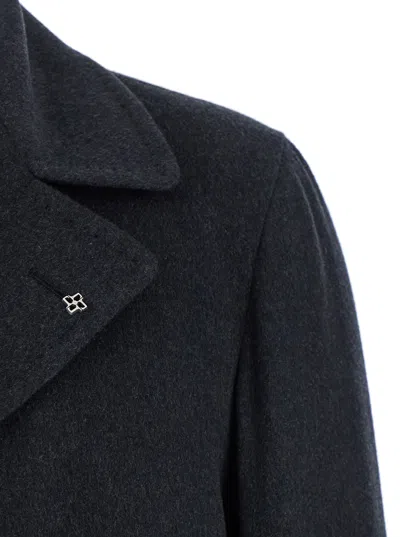Tagliatore 'arden' Blue Long Double-breasted Coat