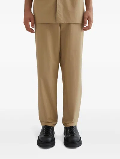 Jil Sander Pantalon Logo Bolsillo Marron In Neutral