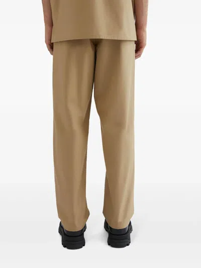 Jil Sander Pantalon Logo Bolsillo Marron In Neutral