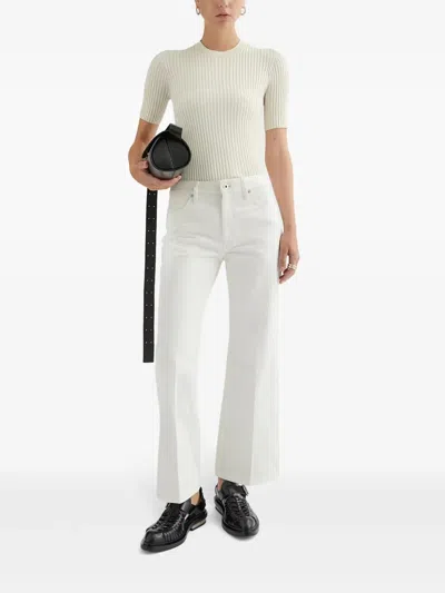 Jil Sander Pantalon Vaquero Acampanado Crudo In White