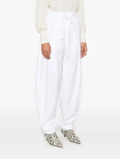 Jil Sander Pantalon Tablillas Ajustables Blanco In White