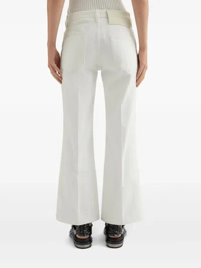 Jil Sander Pantalon Vaquero Acampanado Crudo In White