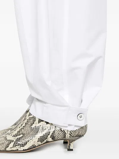 Jil Sander Pantalon Tablillas Ajustables Blanco In White