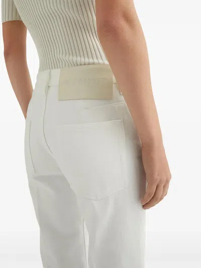 Jil Sander Pantalon Vaquero Acampanado Crudo In White