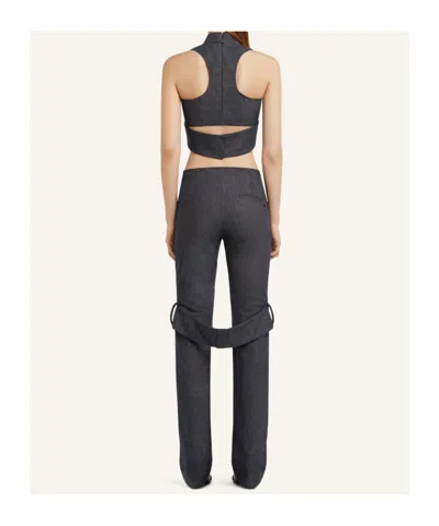 Courrèges Cut-out Detailing Trousers In Gray
