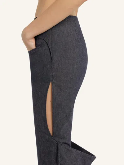 Courrèges Cut-out Detailing Trousers In Gray