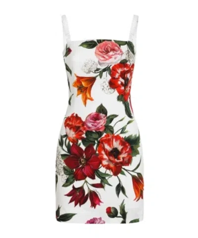 Dolce & Gabbana Silk Mini Dress In White
