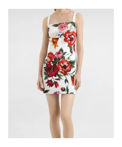 Dolce & Gabbana Silk Mini Dress In White