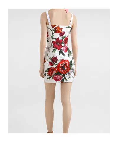 Dolce & Gabbana Silk Mini Dress In White