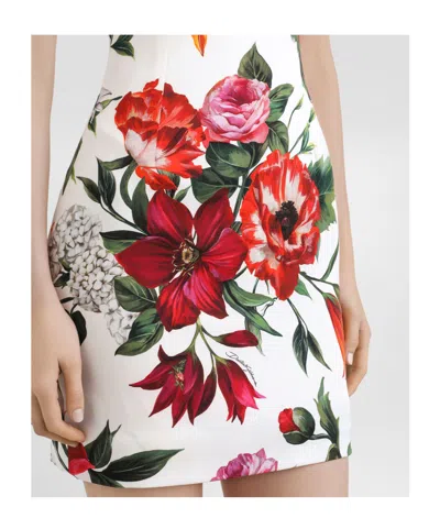 Dolce & Gabbana Silk Mini Dress In White