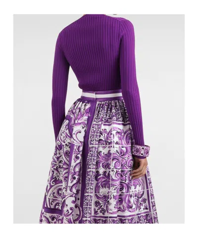 Dolce & Gabbana Long-sleeved Sweater In Purple