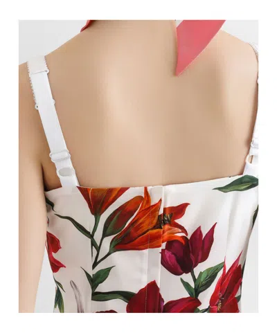 Dolce & Gabbana Silk Mini Dress In White