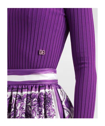 Dolce & Gabbana Long-sleeved Sweater In Purple