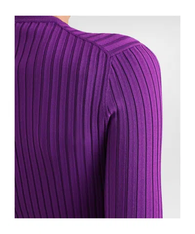 Dolce & Gabbana Long-sleeved Sweater In Purple