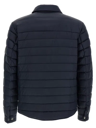 Hugo Boss Quilted Shirt-collar Padded Jacket In Blue
