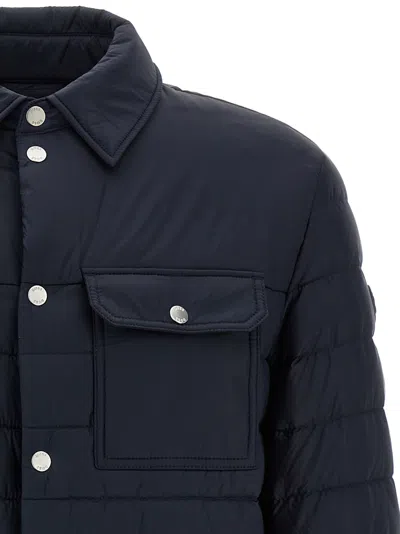 Hugo Boss Quilted Shirt-collar Padded Jacket In Blue