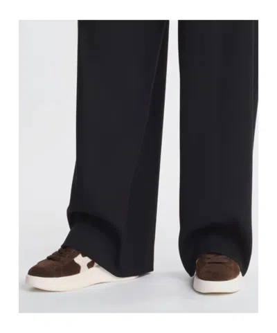 Hogan Suede Upper Sneakers With Rubber Sole In Brown
