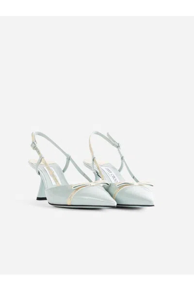 Jimmy Choo 65mm Camila Patent-leather Slingback Pumps In Green