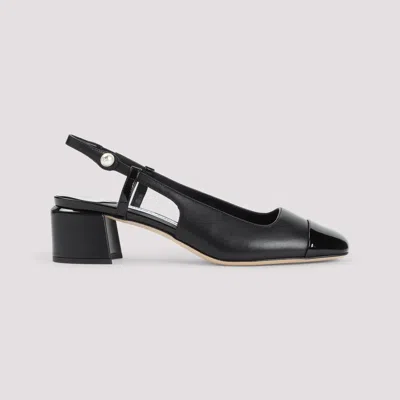 Jimmy Choo Patent Leather Pumps With Slingback And Decorative Button