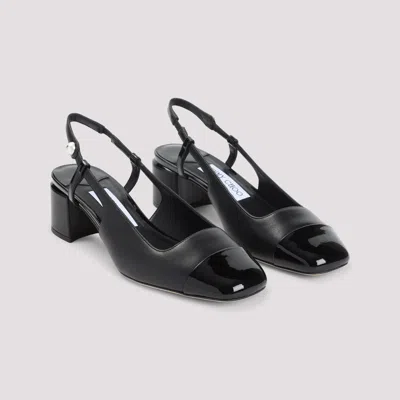 Jimmy Choo Patent Leather Pumps With Slingback And Decorative Button
