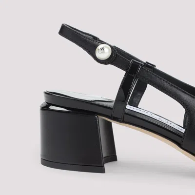 Jimmy Choo Patent Leather Pumps With Slingback And Decorative Button