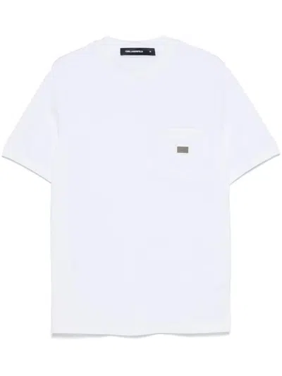 Karl Lagerfeld Logo-plaque Cotton T-shirt In White