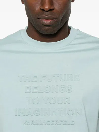 Karl Lagerfeld Slogan-embossed T-shirt In Blue