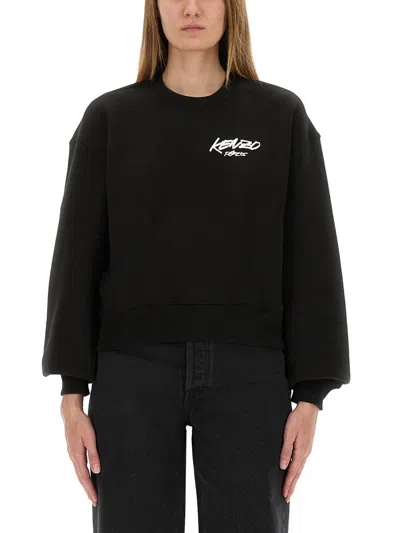 Kenzo Black Cotton Sweatshirts In Black