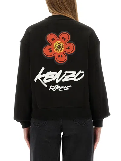 Kenzo Black Cotton Sweatshirts In Black