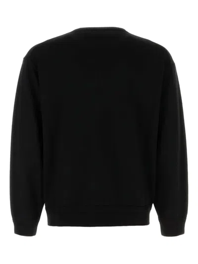 Kenzo Black Knit Jumper With Boke Flower Logo Patch On The Chest In Wool Man