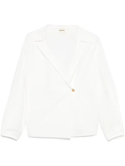 Khaite Pristine Wrap Top With Button Closure