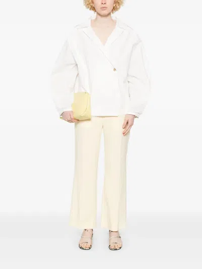 Khaite Pristine Wrap Top With Button Closure