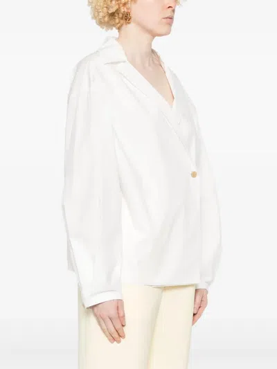 Khaite Pristine Wrap Top With Button Closure