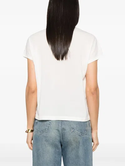 Khaite Devra T-shirt With White Pico In White
